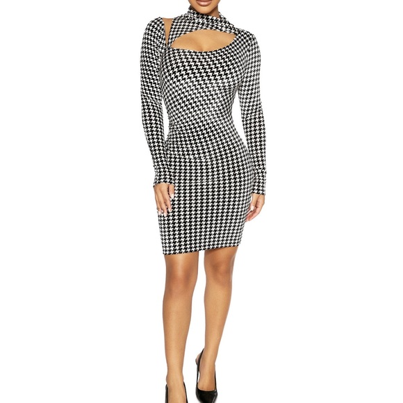 Houndstooth Naked Wardrobe Dress - Picture 1 of 6